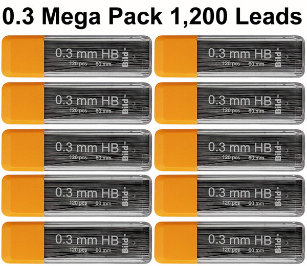 Bild Premium 1200 leads of 0.3 mm Mechanical Pencil Lead Refills - HB Mega, 0.3mm