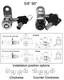 Tubular Cam Locks 5/8" - Non Retaining (Keyed Alike)