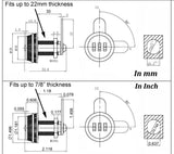 Combination Locks 1-1/8"