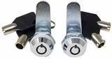 10 of Tubular Cam Locks 5/8" keyed different - Retaining (Keys stay in lock when unlocked)